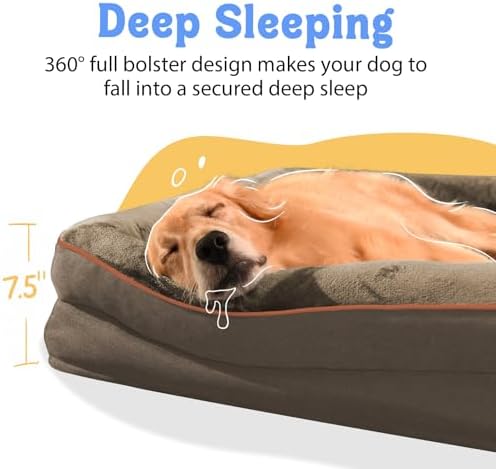 Chez Paw Waterproof Orthopedic XL Dog Bed for Large and Extra Large Dogs