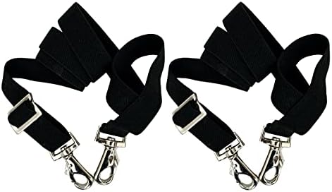Majestic Ally Pack of 2 Adjustable Length Horse Blanket Sheet Replacement Elastic Leg Strap with Double Swivel Snaps (Black)