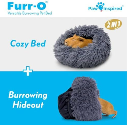 Paw Inspired Furr-O Burrowing Pet Bed Enrichment, Removable Base, Dark Gray