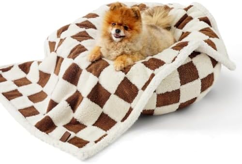 LE SURE Waterproof Dog Blankets for Small Dogs Cute Cozy 3D Jacquard,25x35