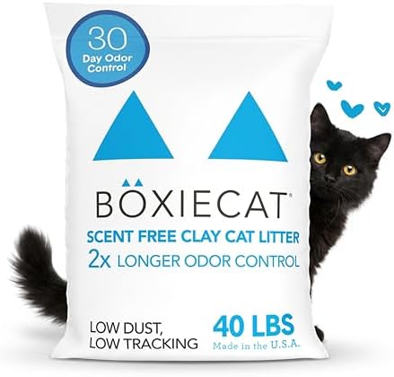 Boxie Premium Unscented Clumping Cat Litter 30 Day Odour Control 40 lb