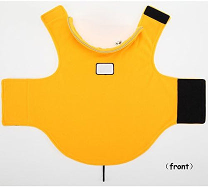 Creation Core Windproof Plush with Sport Vest Dog Clothes Night Reflective Jacket Pet Keep Warm Jacket No Pull No Choke Design Eco-Friendly for Small and Large Big Dog(Yellow M)