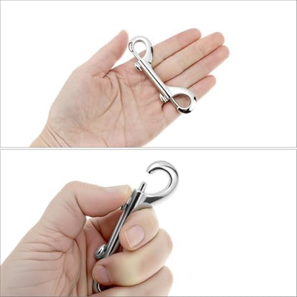 QWORK Double Ended Snap Hooks, 15 Pack 3.5 Inch Zinc Alloy Swivel Clips for Horse Tack Feed Buckets Dog Leash Keychain and Hanging Applications