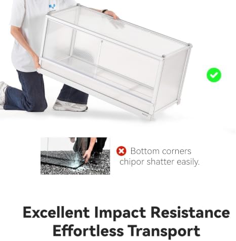 88 Gallon Reptile Tank, Reptile Enclosure for Easy Maintenance, Top Screen Ventilation & Glass Sliding Door 48''x24''x18''