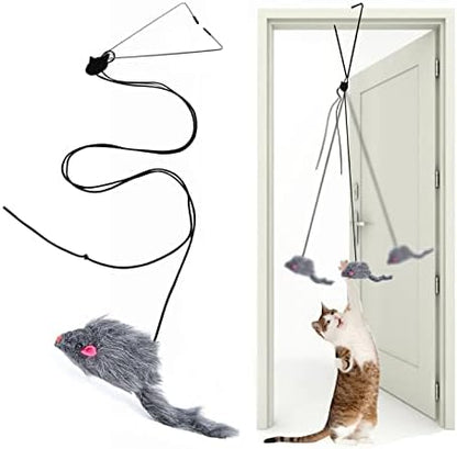 Kalimdor Interactive Cat Feather Toys,Retractable Teaser Toy ，Hanging Interactive Toys for Indoor Cats Kitten Play Chase Exercise, Kitten Mental Exercise Toys (1 Pack)