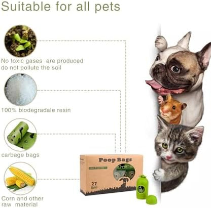 Dog Poop Bags Rolls with Dispenser - Leak Proof - 540 Count Unscented