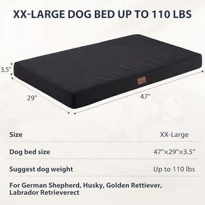 BFPETHOME Outdoor Waterproof Dog Bed for Large Dogs, Washable Cover, 47"