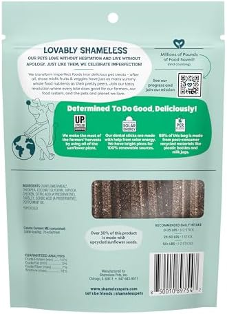 Shameless Pets Dental Treats for Dogs, A Cluck A Day - with Digestive Support for Teeth Cleaning & Fresh Breath - Dog Bones Dental Chews Free from Grain, Corn & Soy
