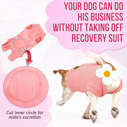 Lukovee Recovery Suit for Dogs, Onesie Spay Neuter Surgery Suit Female Male