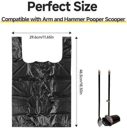 60 Count Pooper Scooper Bags Compatible with Arm and Hammer, Dog Waste Bags with Easy-Tie Handles, Extra Thick with No-Leakage Pet Poop Bag for Swivel Bin and Rake, Multi-Use (Only Dog Poop Bags)