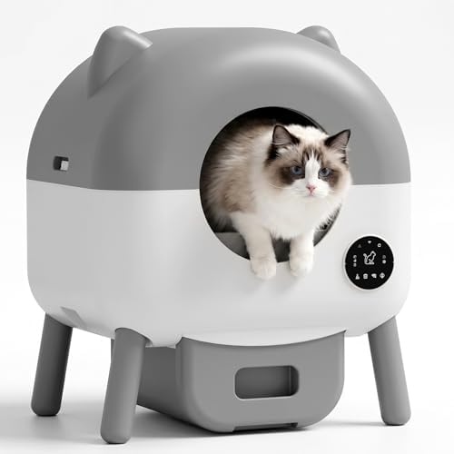 Greesum Enclosed Self-Cleaning Cat Litter Box with Smart App Control