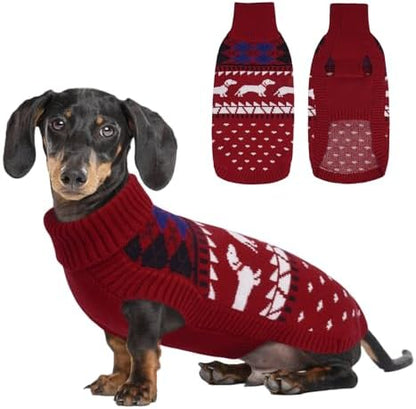 Lelepet Dachshund Sweater Turtleneck Dog Sweaters for Small Dogs (XS-XL)