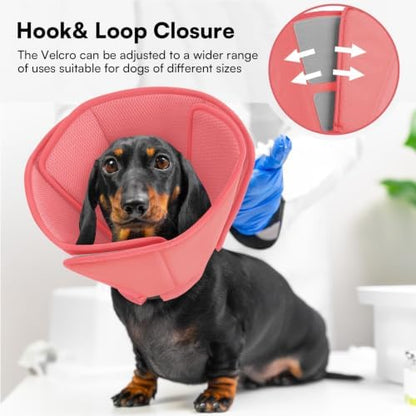 Queenmore Soft Dog Cone Collar, Adjustable Comfy Dog Cone After Surgery