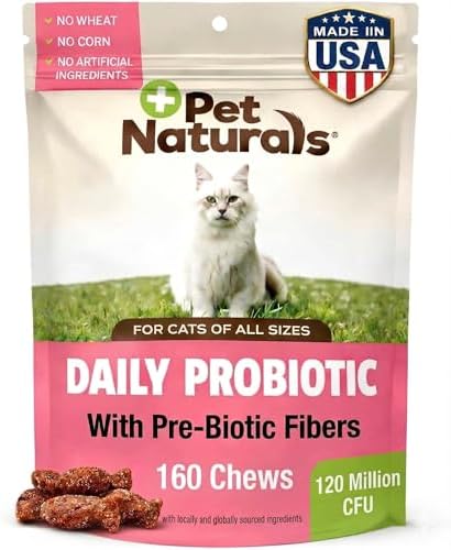 Pet Naturals Daily Probiotic Soft Chews for Cats, Digestive and Immune Support Supplement for Cats, 100 Million CFU Per Chew, Value Size, Duck, 160 Count