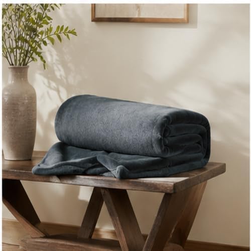 Vesgantti Charcoal Flannel Fleece Throw Blanket for Couch, 50x60