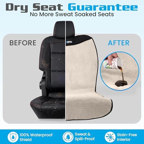 HAPPEGEAR Happeseat Waterproof Car Seat Cover & Protector, Sand