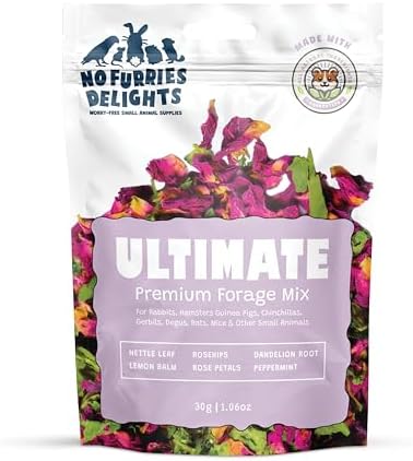 Forage Mix,100% All Natural Botanical Herb Treat for Rabbit Hamster Guinea Pig Chinchilla Chicken Gerbil Degu & Other Small Animals (Ultimate Forage Mix 30g)