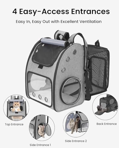 Expandable Cat Backpack Carrier for Small Cats/Dogs Airline Approved