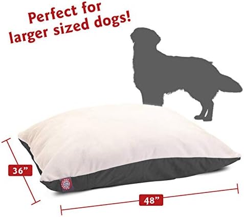 Majestic Pet Rectangle Large Dog Bed Washable – Removable Slipcover Pet Bed – Dog Crate Bed Super Value Pillow Dog Bed – Dog Kennel Bed for Sleeping - Dog Bed Large Breed 36 x 48 Inch – Gray