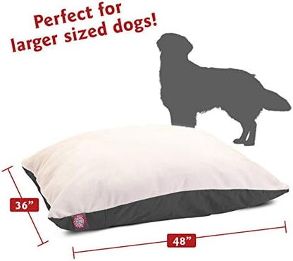 Majestic Pet Rectangle Large Dog Bed Washable – Removable Slipcover Pet Bed – Dog Crate Bed Super Value Pillow Dog Bed – Dog Kennel Bed for Sleeping - Dog Bed Large Breed 36 x 48 Inch – Gray