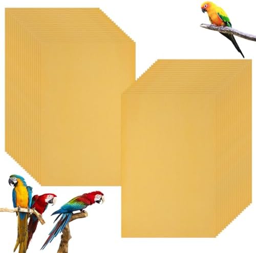 50 Pcs Gravel Liner Paper for Bird Cage, 11" x 17" Bird Cage Liner, Easy Clean Pet Grinding Sandpaper for Bird Cage