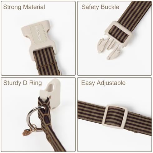DOGWONG Fall Brown Dog Collar for Small Medium Large Dogs M