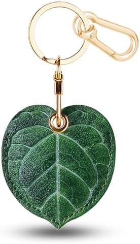 Leather Keychain Holder Case for AirTag, Cute Protective Cover for Apple Airtag KeyChain, GPS Tracker Item Finder