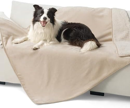 Bedsure Waterproof Dog Blankets for Large Dogs Sherpa Fleece Throw, 50X70