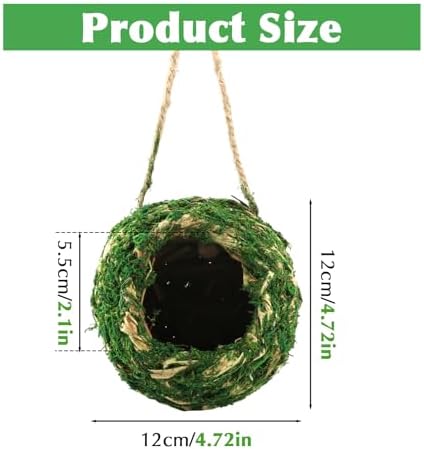 Hand‑Made Moss Reptile Hide,Humid Terrarium Cave for Juvenile Gecko & Frog