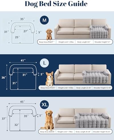 Calming Dog Bed/Mat for Couch,Faux Rabbit Fur Pet Sofa Furniture Protector