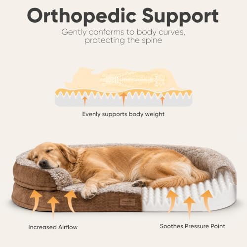 FUKUMARU Dog Bed, 42.5-Inch X-Large Orthopedic Dog Couch, Up to 80 lb