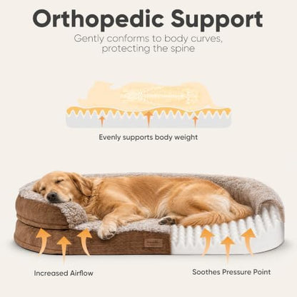 FUKUMARU Dog Bed, 42.5-Inch X-Large Orthopedic Dog Couch, Up to 80 lb