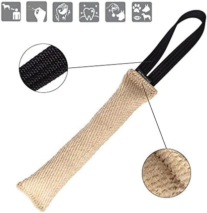 Dingo Gear Dog tug Toy with Handle, Natural fibers Jute 1,5x13,5in