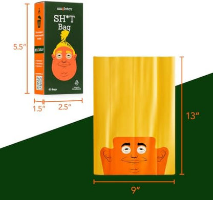 Dog Poop Bags - 60 Count Unscented Leakproof - Stable Genius