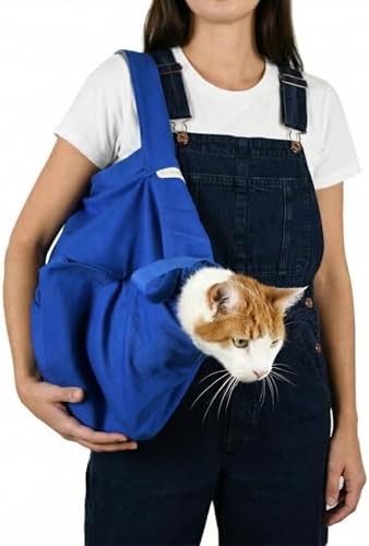 Cat-in-the-Bag Cozy Comfort Carrier - X-Small Cobalt Blue Cat Carrier Soft for Grooming, Vet Visits, Medication Administration, Dental Care, Nail Trimming, and Car Travel