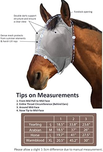 Harrison Howard Horse Fly Mask Standard Original Grey Horse Large