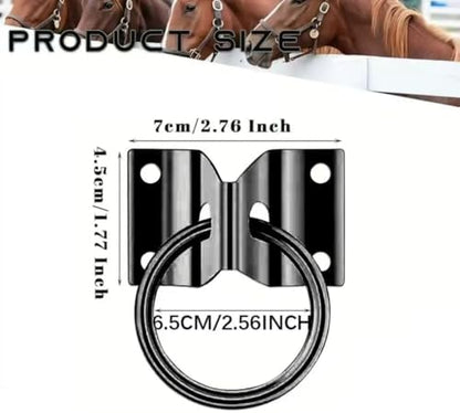 2 Pack Cross Tie Rings for Horses - Block Tie Ring for Horse Stall/Stable, Equestrian & Livestock Barn Supplies, Hay Net Loop Tie Down Accessories