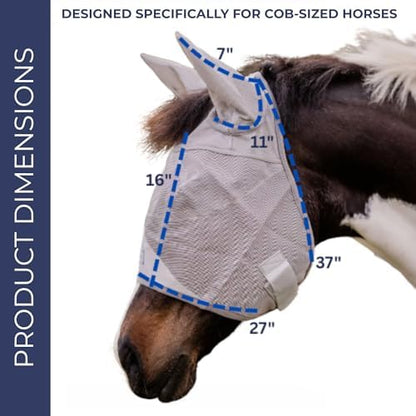 Cob Fly Mask with Ears, UV Protection, Breathable Mesh