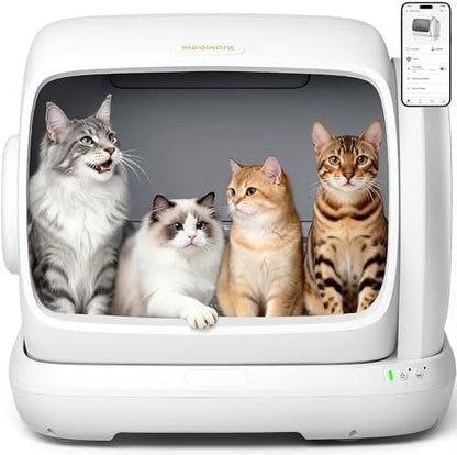 Meowant Self-Cleaning Cat Litter Box, 106L Large Capacity for Multiple Cats
