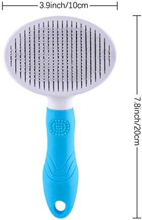 Self Cleaning Slicker Brush - Cat Brush Skin-Friendly Deshedding Grooming Massaging Tool for Long & Short Haired Pets, Cat Hair Brushes Easy Removes Undercoat for Dogs Cats Rabbits - UPGRADED, Blue