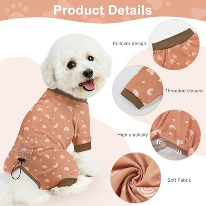 Bienbee Dog Pajamas, 4 Pack Adjustable Onesies for Small to Large Dogs S