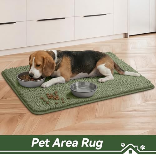 Bcoimo Super Absorbent Dog Door Mat, 36"*24" Anti Slip Mat for Muddy Paws
