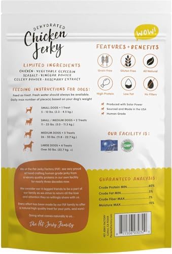 Chicken Whole Muscle 5 oz Rugged Bite Dog Jerky | Human Grade | High Protein