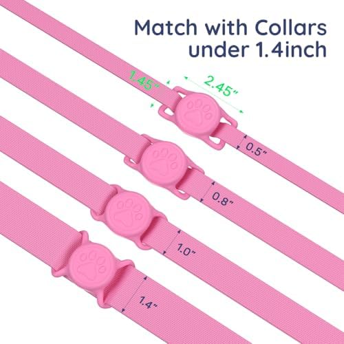 IP68 Waterproof Dog AirTag Holder for Dog Collar, Soft, Stretchy Silicone