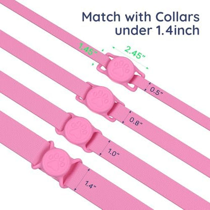 IP68 Waterproof Dog AirTag Holder for Dog Collar, Soft, Stretchy Silicone