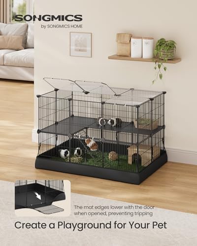 SONGMICS Guinea Pig Cages, 2-Tier Small Animal Cage