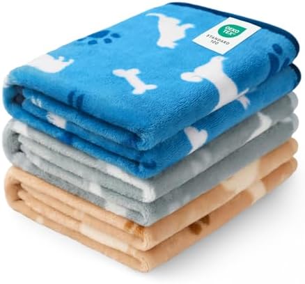 Luciphia Dog Blanket 3 Pack, Soft Cozy Fleece Throw for Puppy Cat,30"x20"