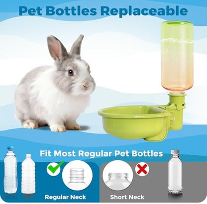 VANNON Gravity Pet Water Bowl, 16oz Anti-Splash Dispenser, Gradient Green