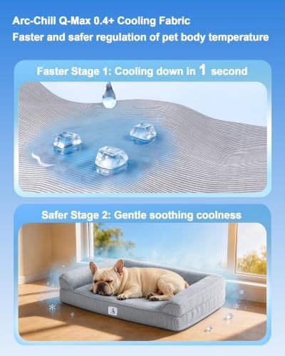 Cooling Dog Bed Orthopedic for Small Dogs＆Instant Chill＆Egg Crate Foam