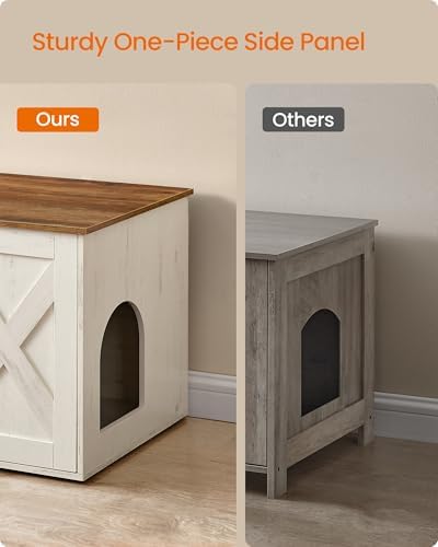 Feandrea Cat Litter Box Enclosure, End Table, 27.6 x 19.7 x 19.7 Inches